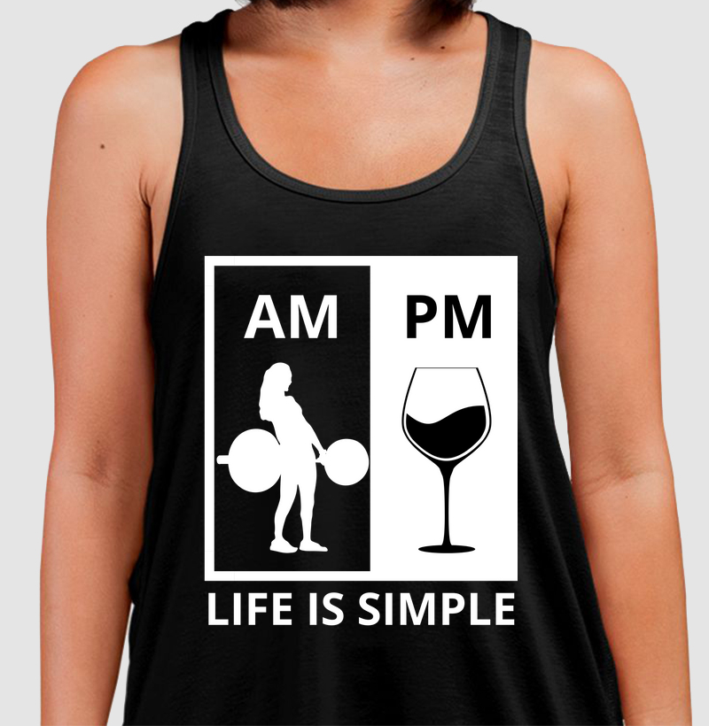 Life is Simple - Cross & Wine (Regata Preta)
