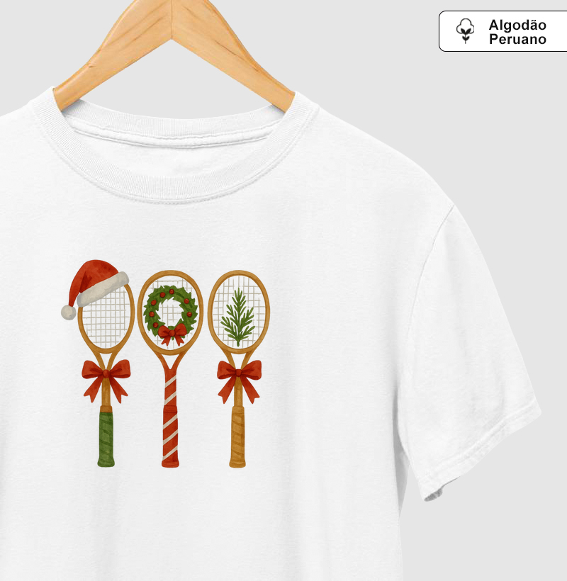 Tennis Christmas Rackets Natal - Algodão Premium Peruano