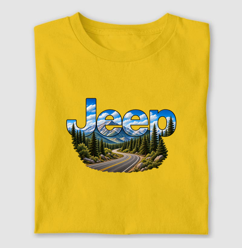 Logo Jeep - Paisagem - Camiseta