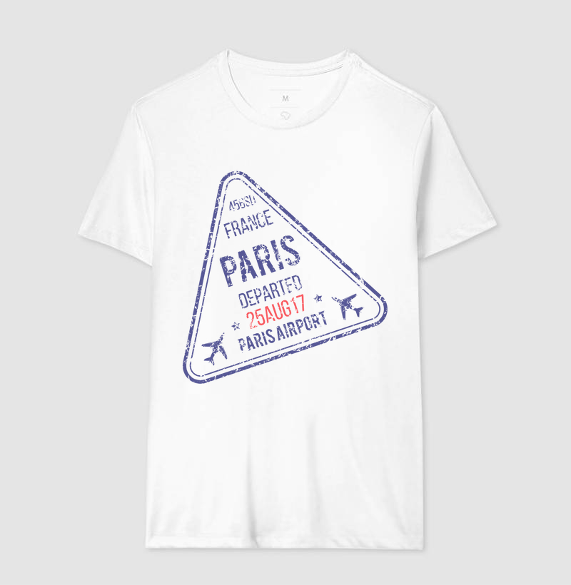 Camiseta Viagem - Carimbo Paris Departed