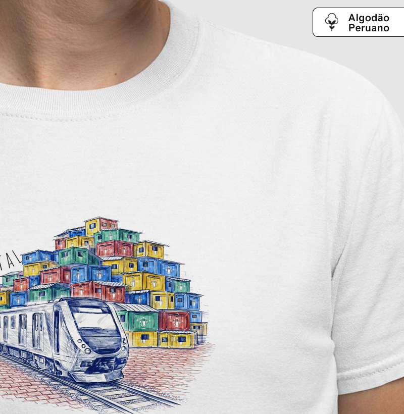 Camiseta Algodão Peruano Minhoca de Metal
