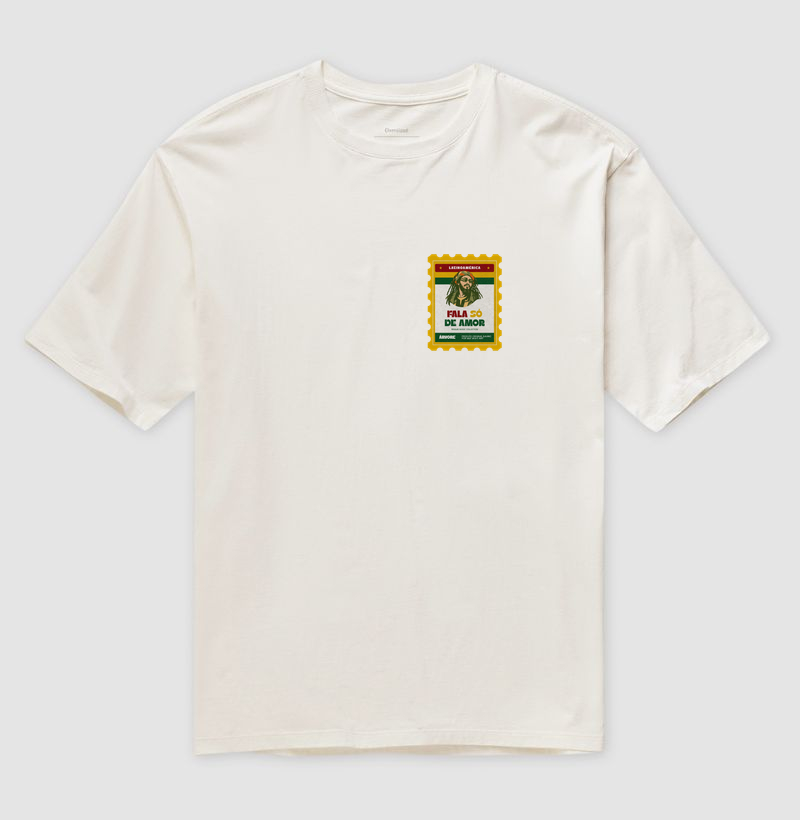 Camiseta Selo Fala só de amor. Coleção Reggae. Unissex. Algodão Premium.