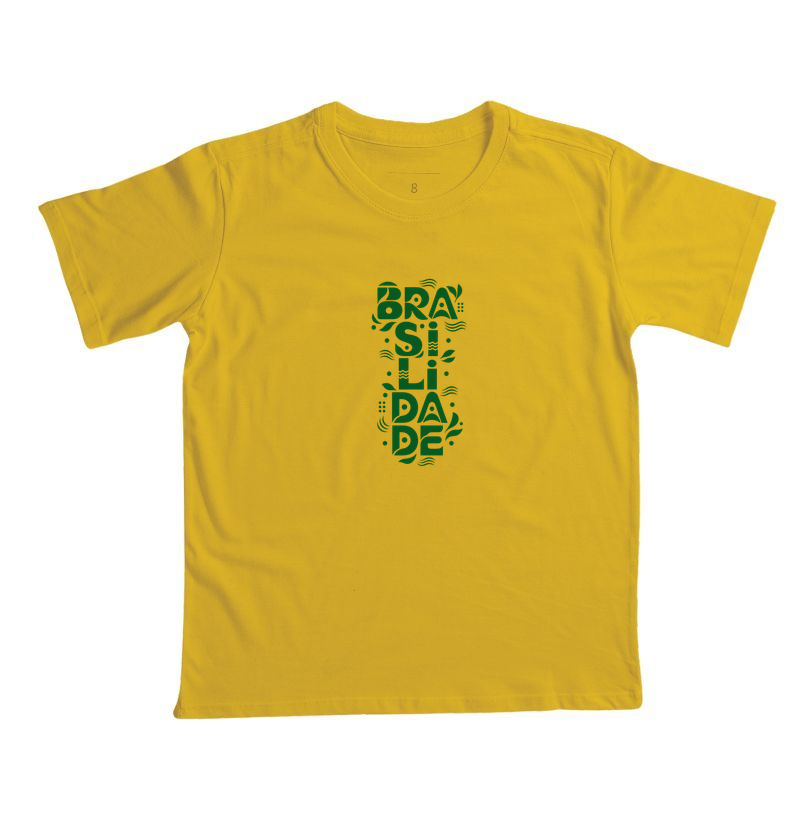 Camiseta Infantil Brasilidade Vertical Algodão Premium