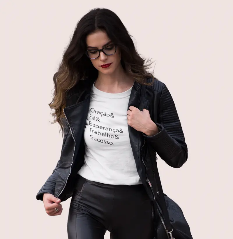 Camiseta Feminina Oração&Fé&Esperança 