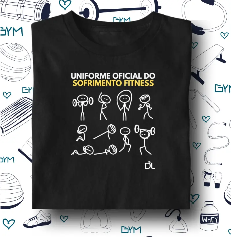 Uniforme Oficial do Sofrimento Fitness 2 - Camiseta Algodão Peruano
