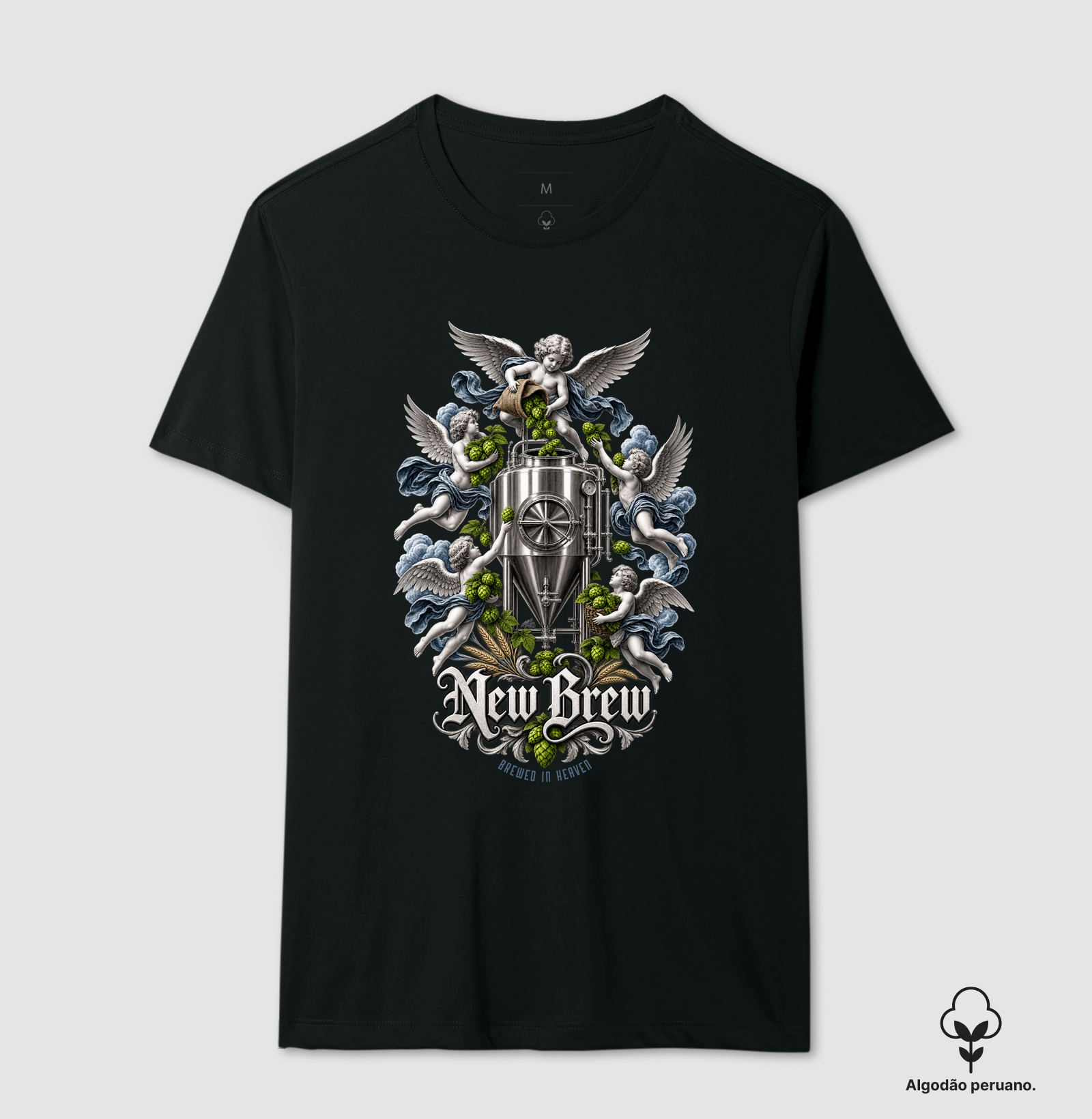 Brewed In Heaven - New Brew - Camiseta Algodão Peruano