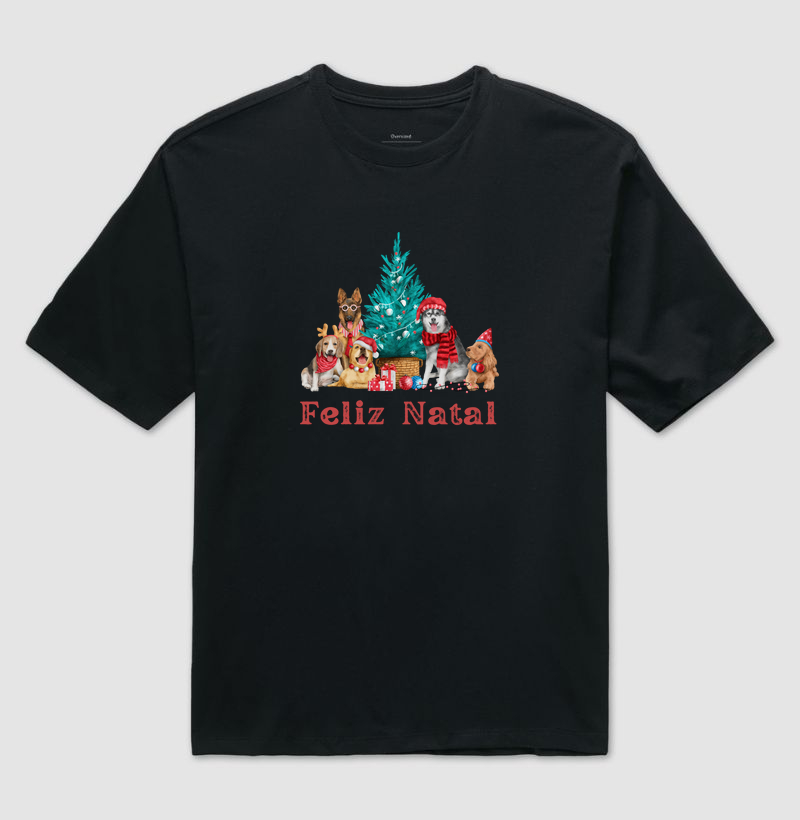 Camiseta Oversized Natal Cachorros