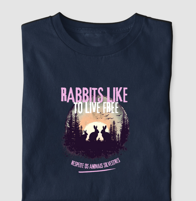 Camiseta Rabbit Like To Live Free