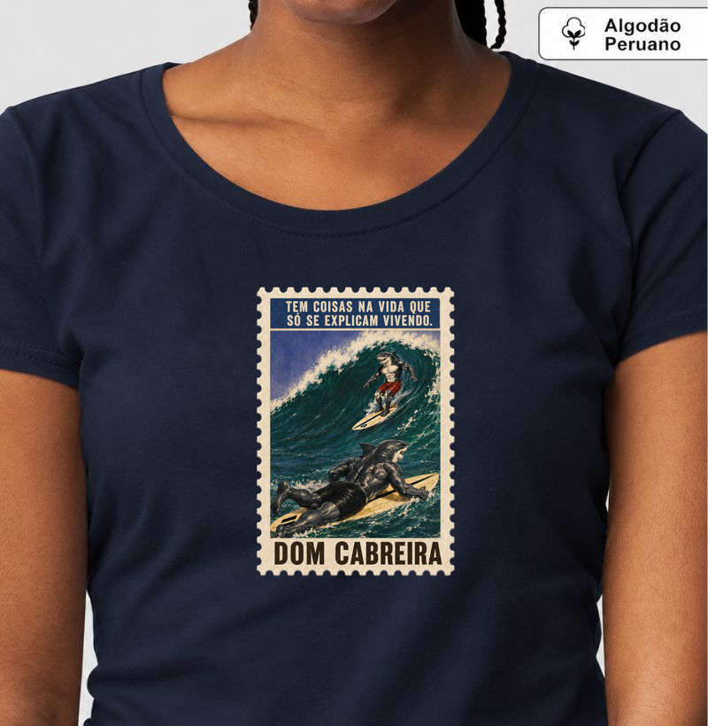 Camiseta Peruano Selo Vivendo a Vida do Surfe (feminina) - Camiseta Algodão Peruano