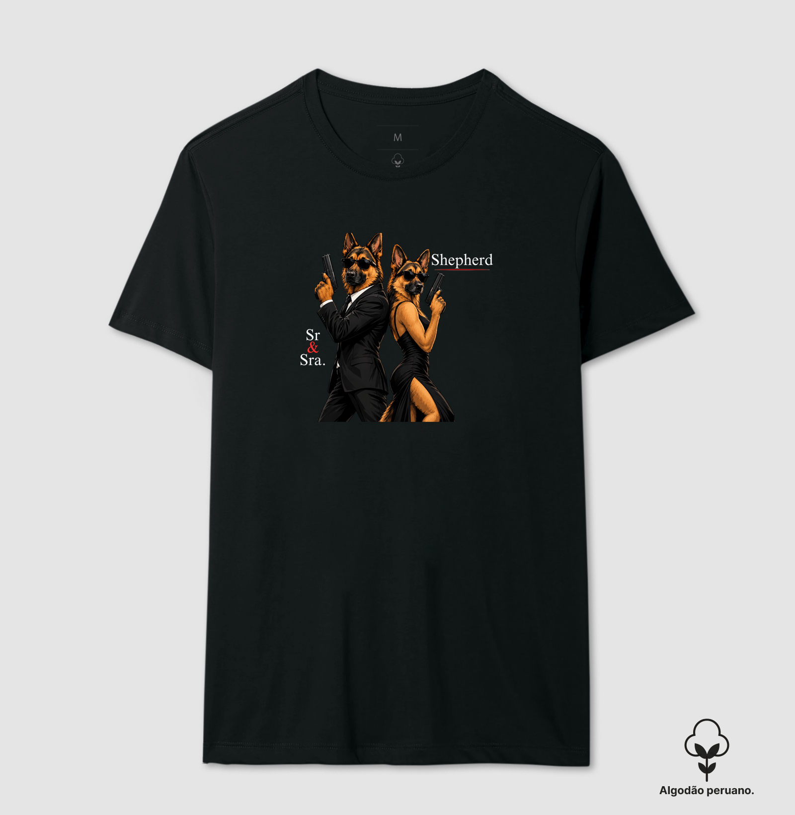 Sr. Sra Shepherd - Camiseta Algodão Peruano