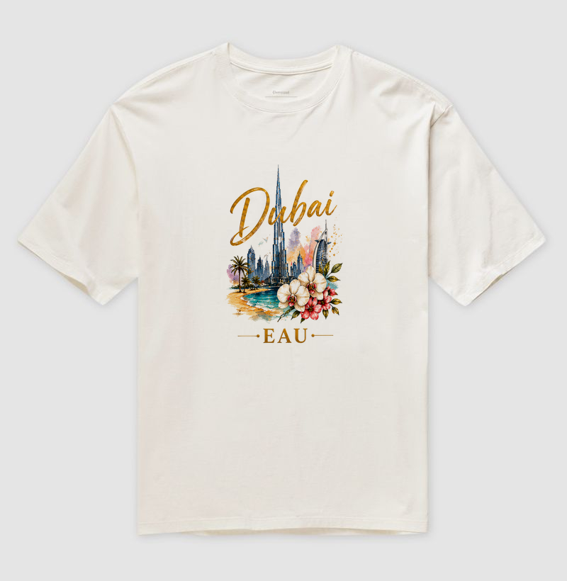 Flores em Dubai - Camiseta Oversized