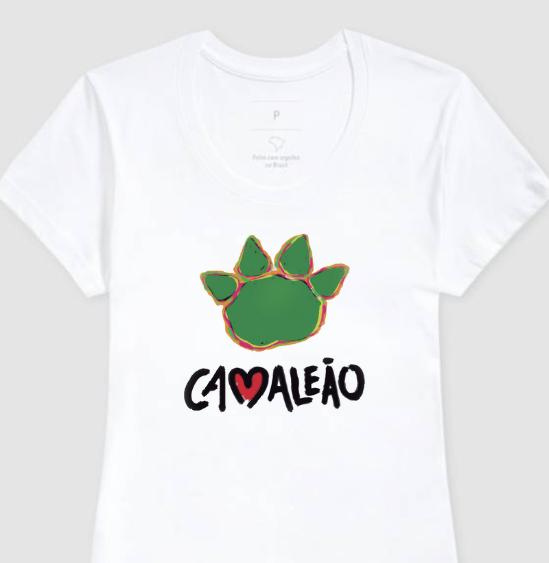 Camiseta Feminina Camaleão Coração