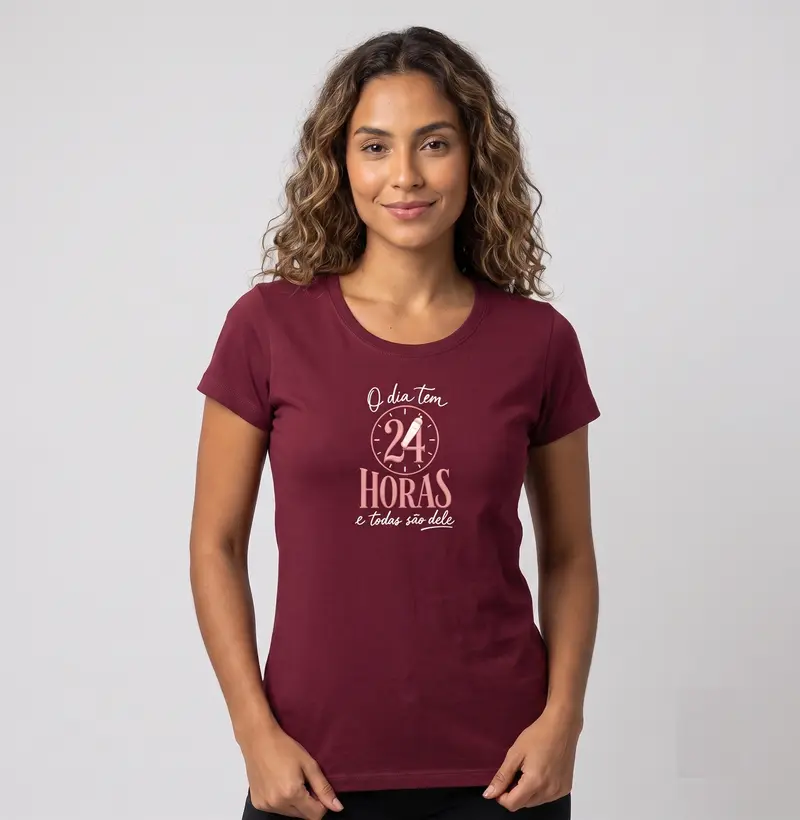 O dia tem 24 horas - Blusa Feminina Estampada para Recém-Mãe
