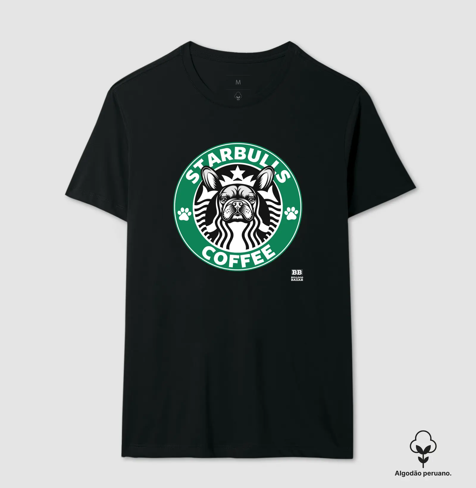 Camiseta Premium Bulldog Frances "StarBulls Coffee"