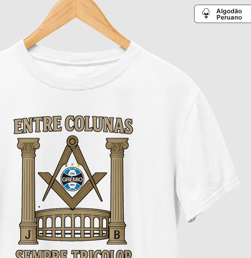 Camiseta Algodão Peruano Tricolor Gaúcho Entre Colunas - Mr. GADU