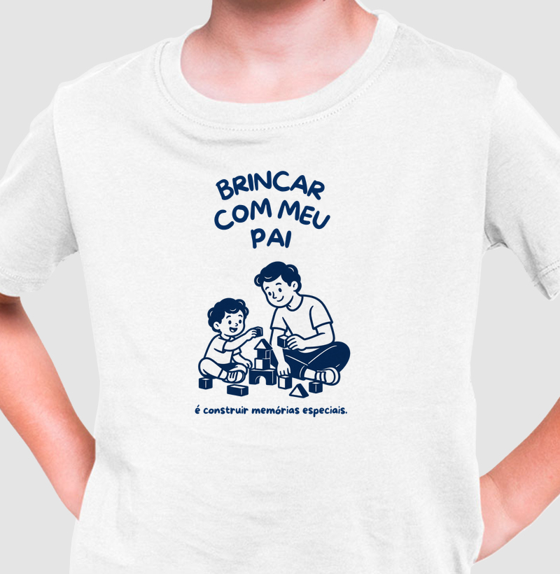 Brincar com Meu Pai — Memórias Especiais (Menino) - Camiseta Infantil