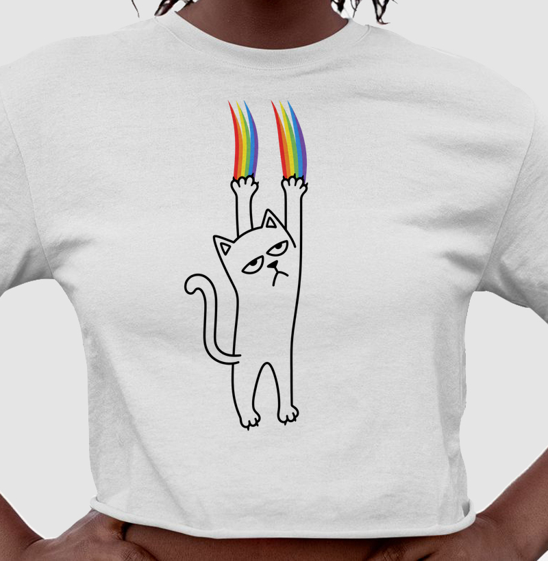 Rainbow Cat — LGBT, Orgulho Gay, Gato Queer, Humor | Ô Bicha! - Cropped