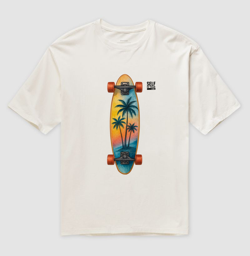 SUNSET PALMS - Camiseta Oversized