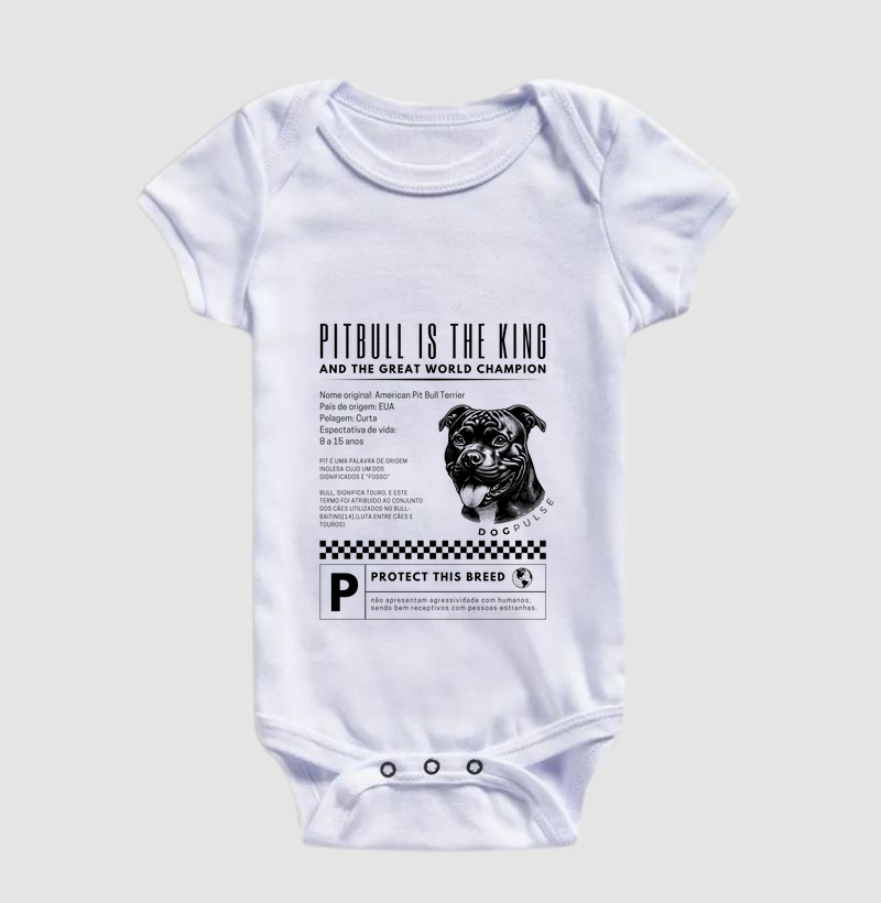 Body Infantil Dog Pulse Pitbull Is The King - Royal Defender