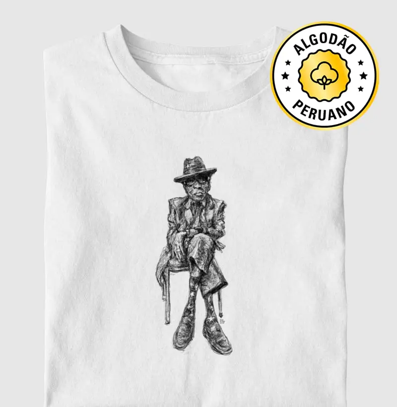 John Lee Hooker - Arte - Camiseta Algodão Peruano