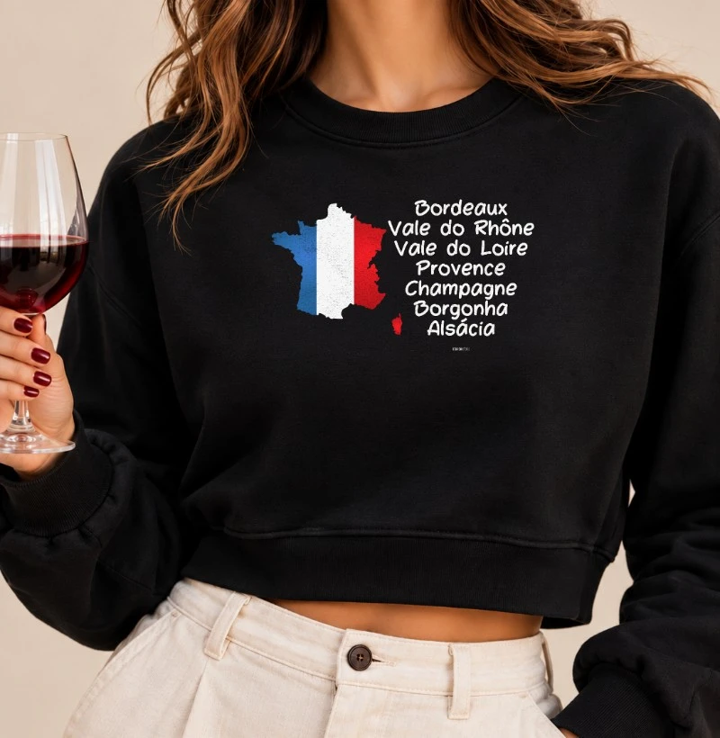 Regiões da França - Cropped Moletom