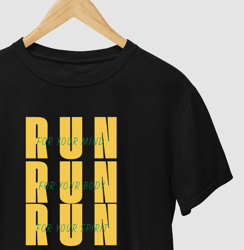 Camiseta 100% Algodão RUN RUN RUN – Amar Correr | Camiseta Running Premium