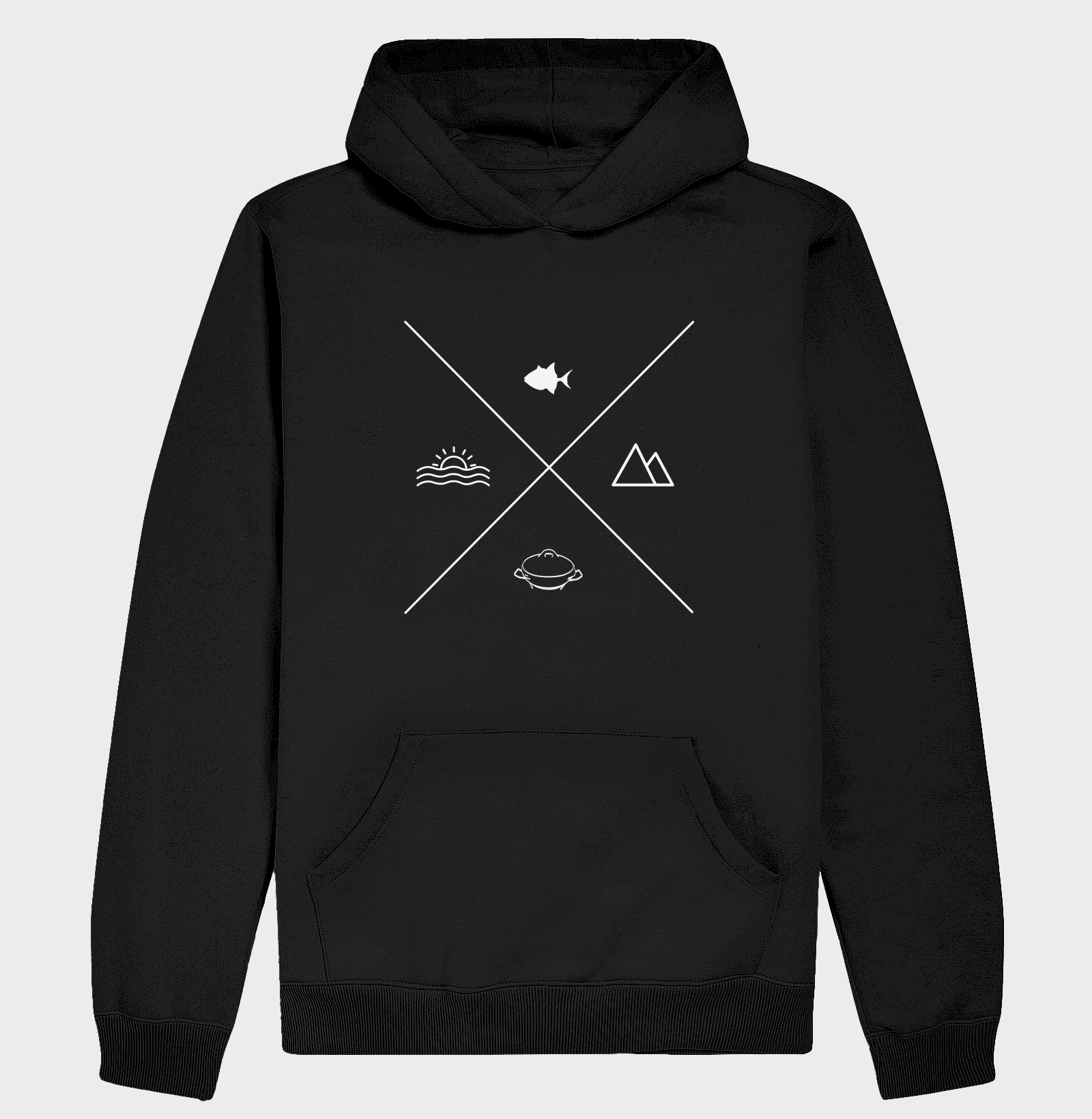 Ícones do Espírito Santo, Praia, Montanha e Moqueca - Hoodie Moletom - #28465