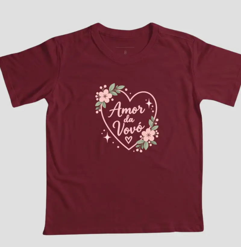 Amor da Vovó - coração e flores (infantil)