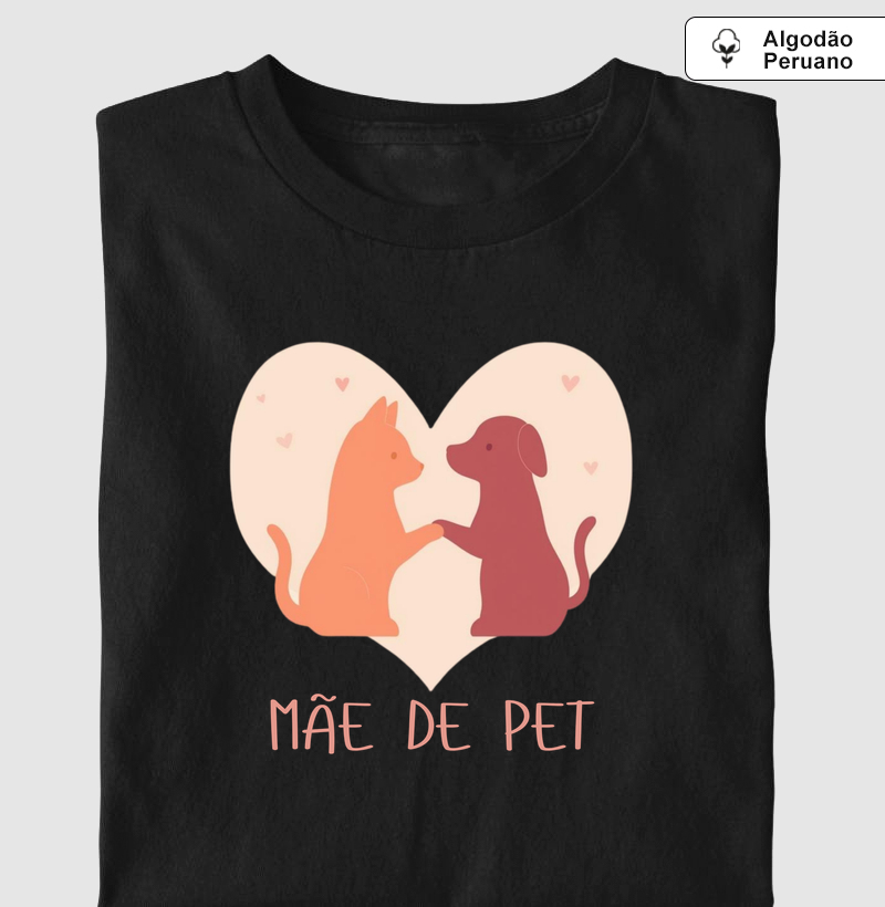 Camiseta Nevada "Mãe de Pet" Amor em Dobro