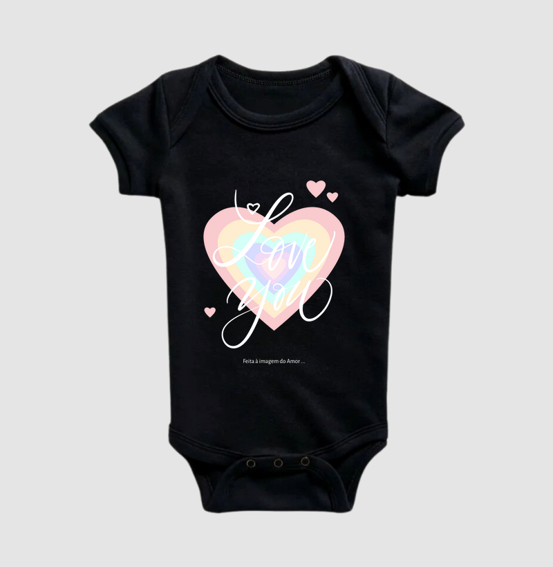 Body Infantil Love You Feita a Imagem do Amor
