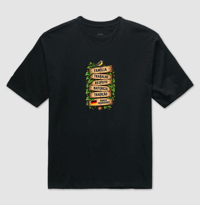 Minhas prioridades - Camiseta Oversized