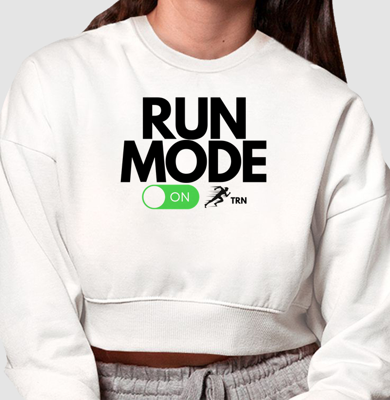 Cropped Moletom Run Mode On – TRN | Modo Corrida Ativado