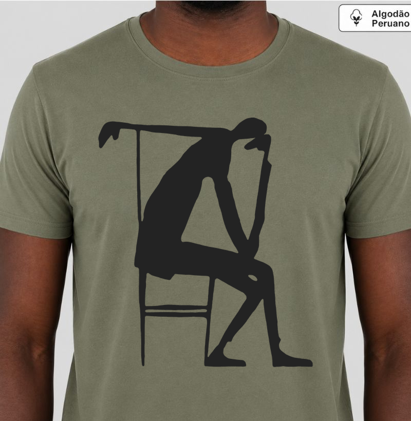 Camiseta Ilustração Minimalista Franz Kafka O Pensador Algodão Peruano