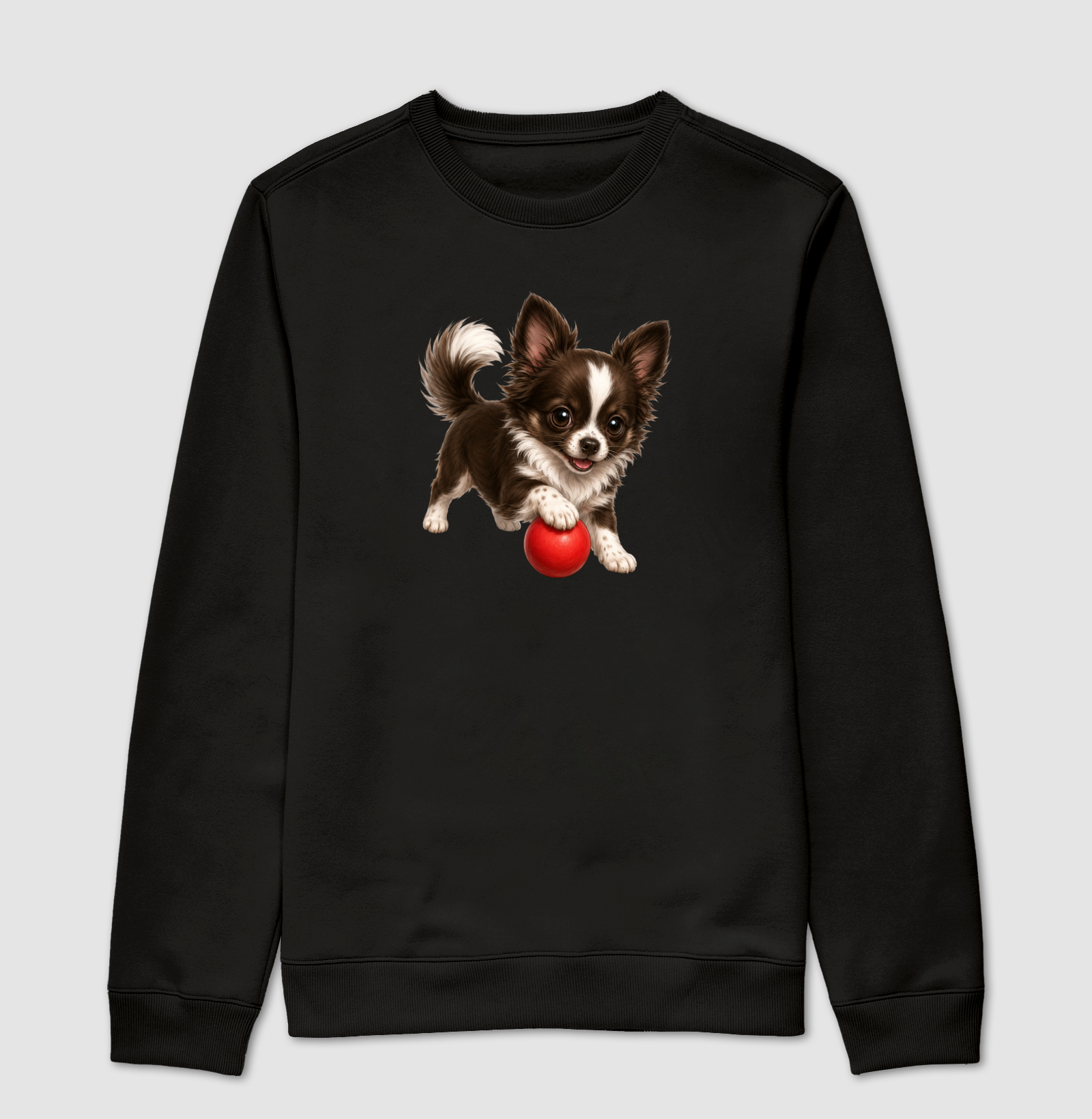 Chihuahua Pelo Longo Marrom - Desenho Animado - Suéter Moletom