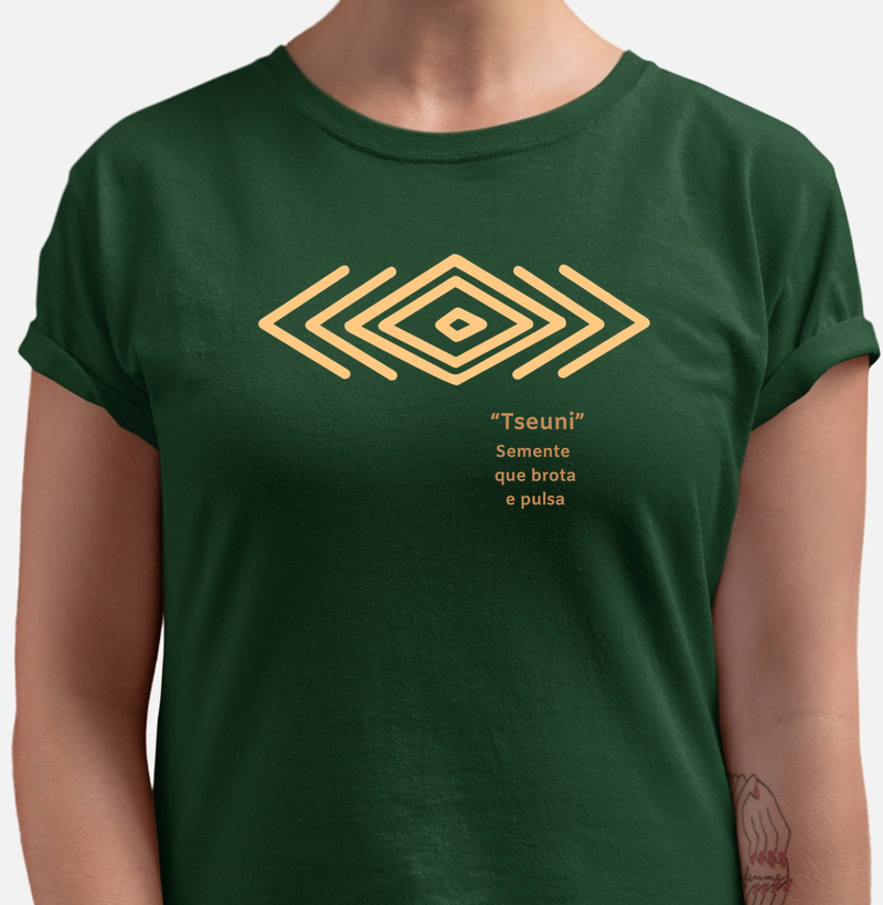 T-shirt Indígena- Grafismo "Tseuni"