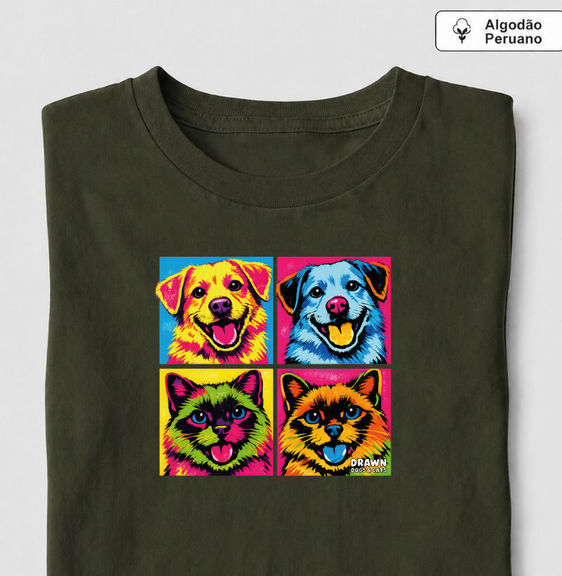 Pop arte cachorros e gatos