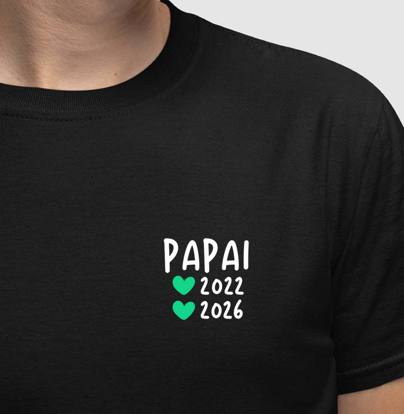 Papai 2022 e 2026 - corações verdes (minimalista)