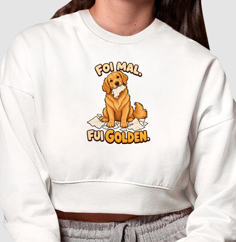 Foi Mal. Fui Golden. - Cropped Moletom