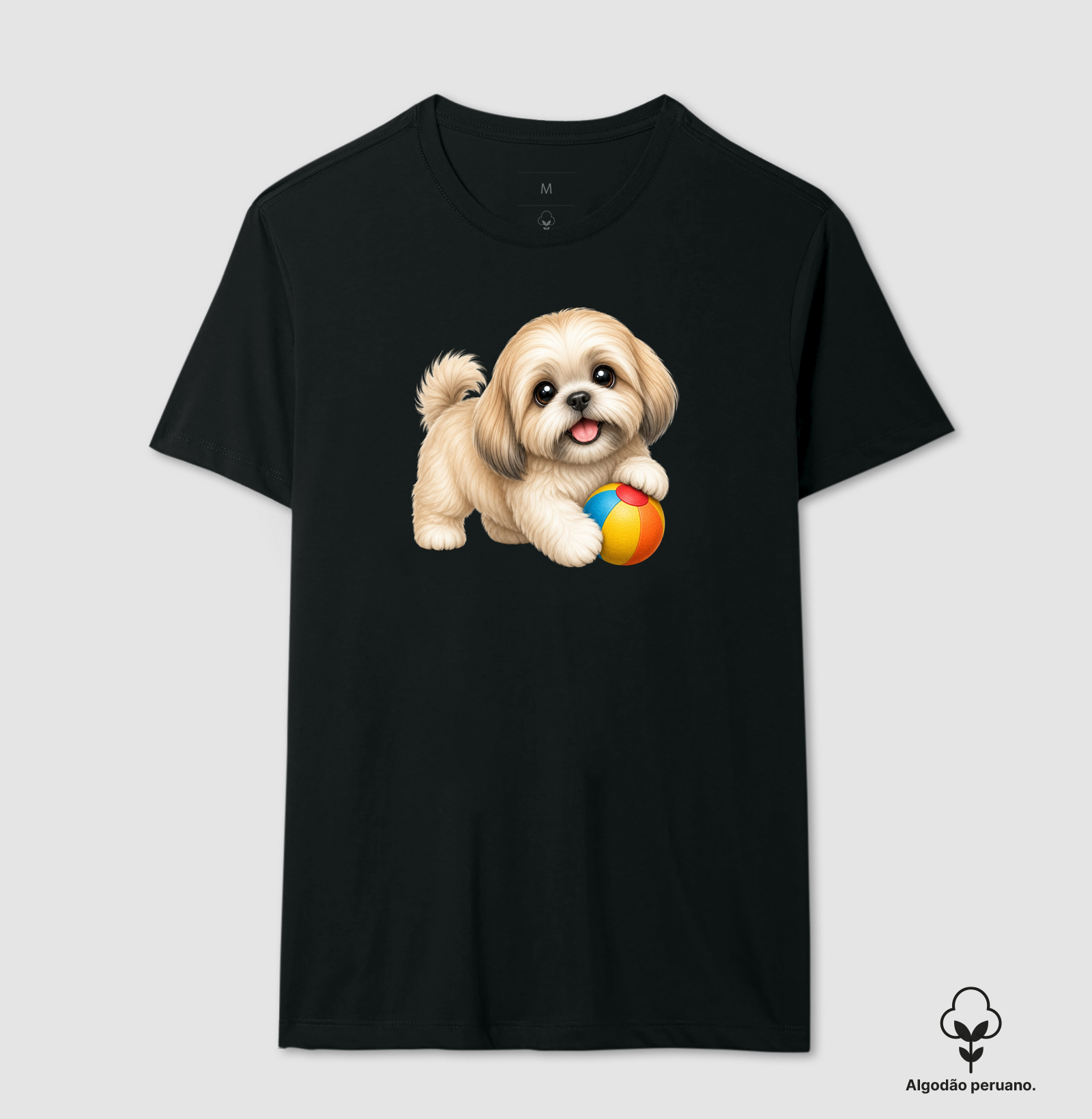 Lhasa Apso - Desenho Animado - Camiseta Algodão Peruano