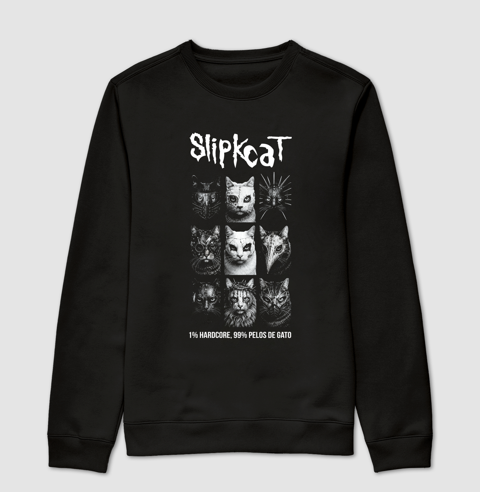 Slipkcat | 1% hardcore, 99% pelos de gato - Suéter Moletom
