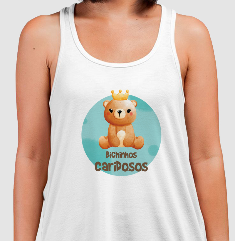 Bichinhos Caridosos: espalhando amor e solidariedade! - Parceria Solidária - Modelo sem mangas
