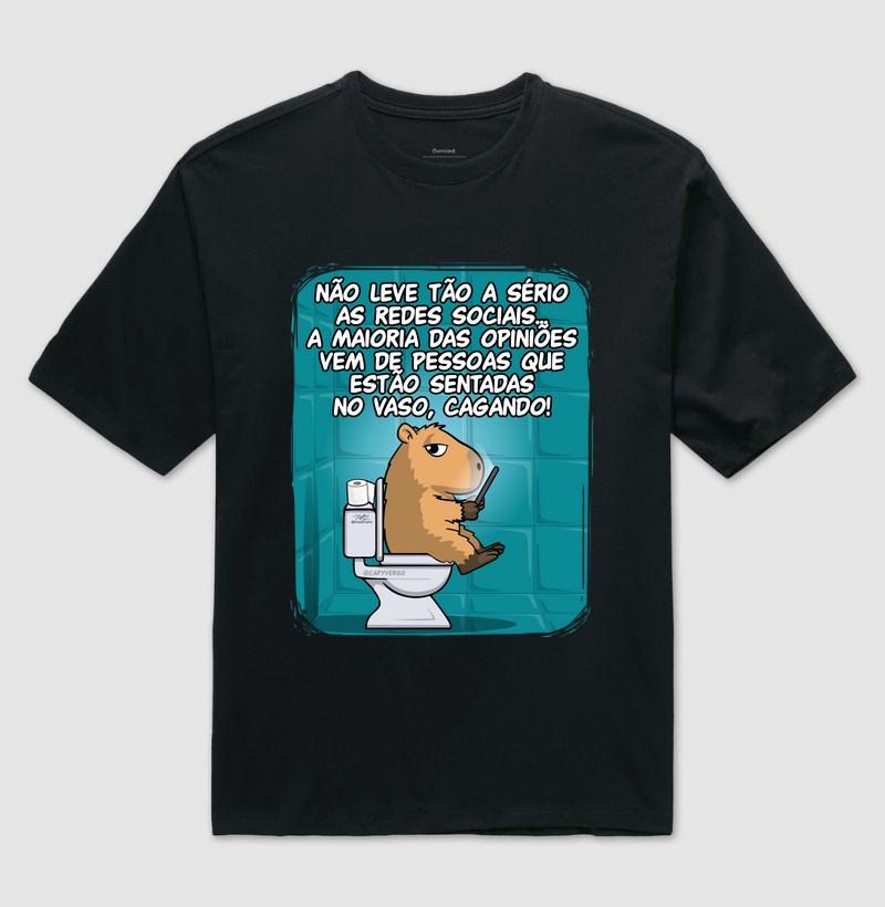 Camiseta Capivara Banheiro - Camiseta Oversized