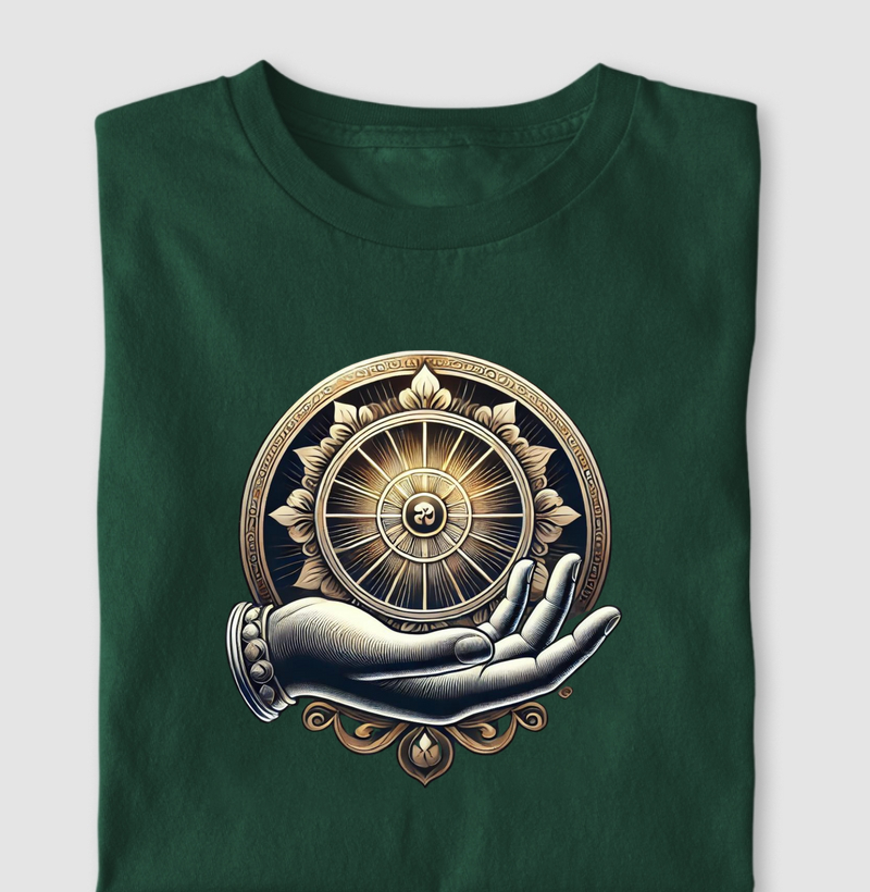 Mão com a Roda Dharma