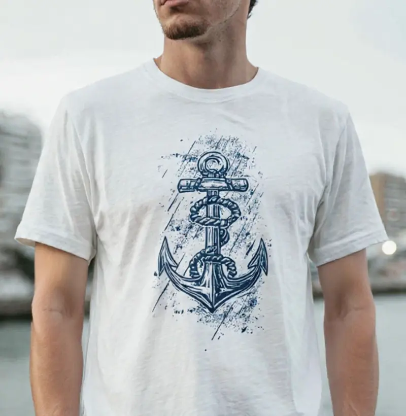 âncora grande estilizada - Algodão 30.1