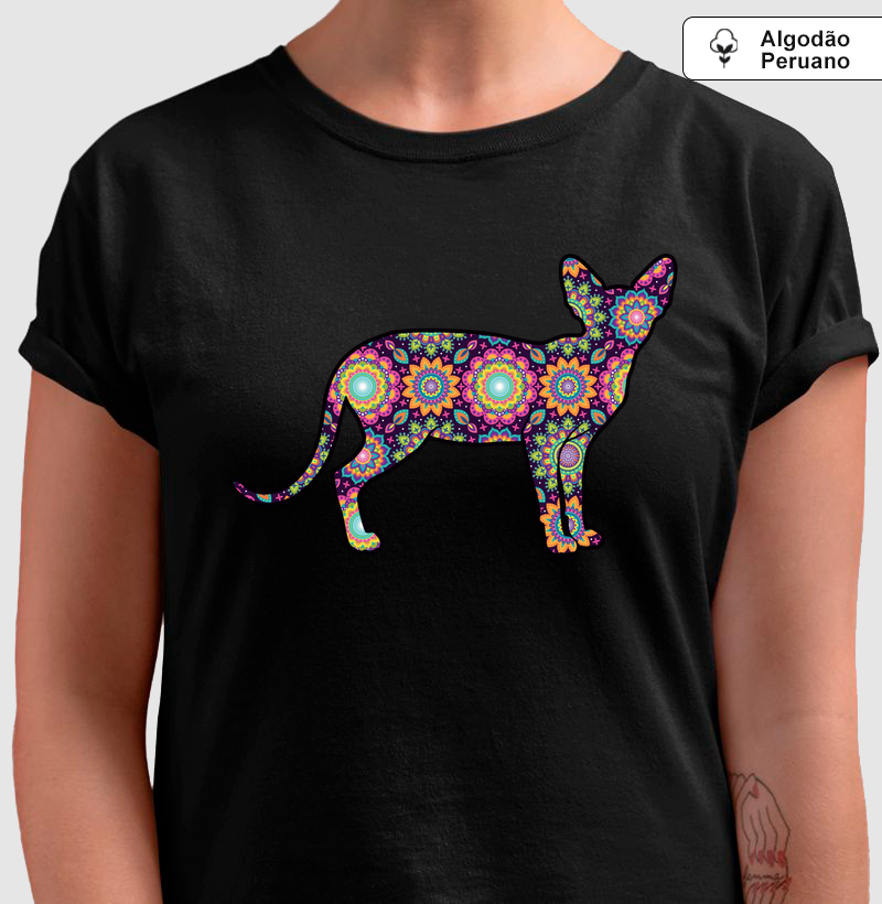 Camiseta Sphynx Floral - Pelo & Pano