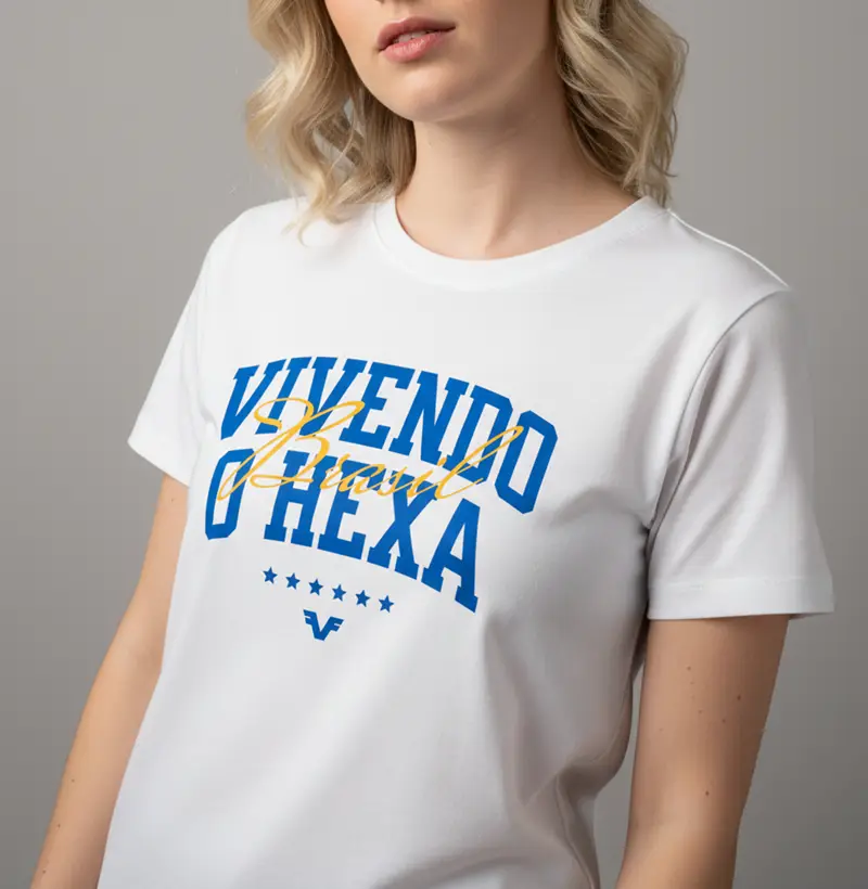 Camiseta Vivendo o Hexa Brasil - Copa do Mundo 2026