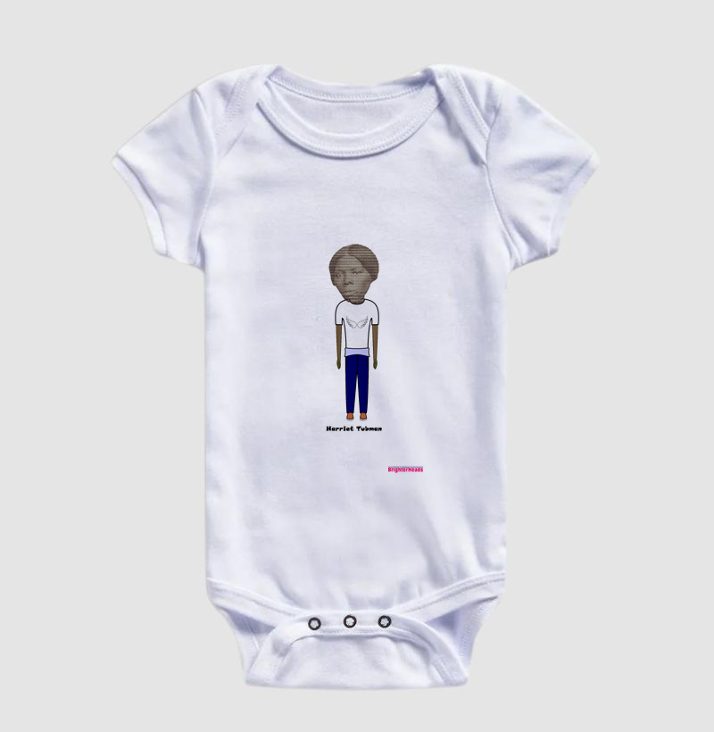 Body Bebê Algodão Premium Estampa: BrighterHeads - Harriet Tubman #R592