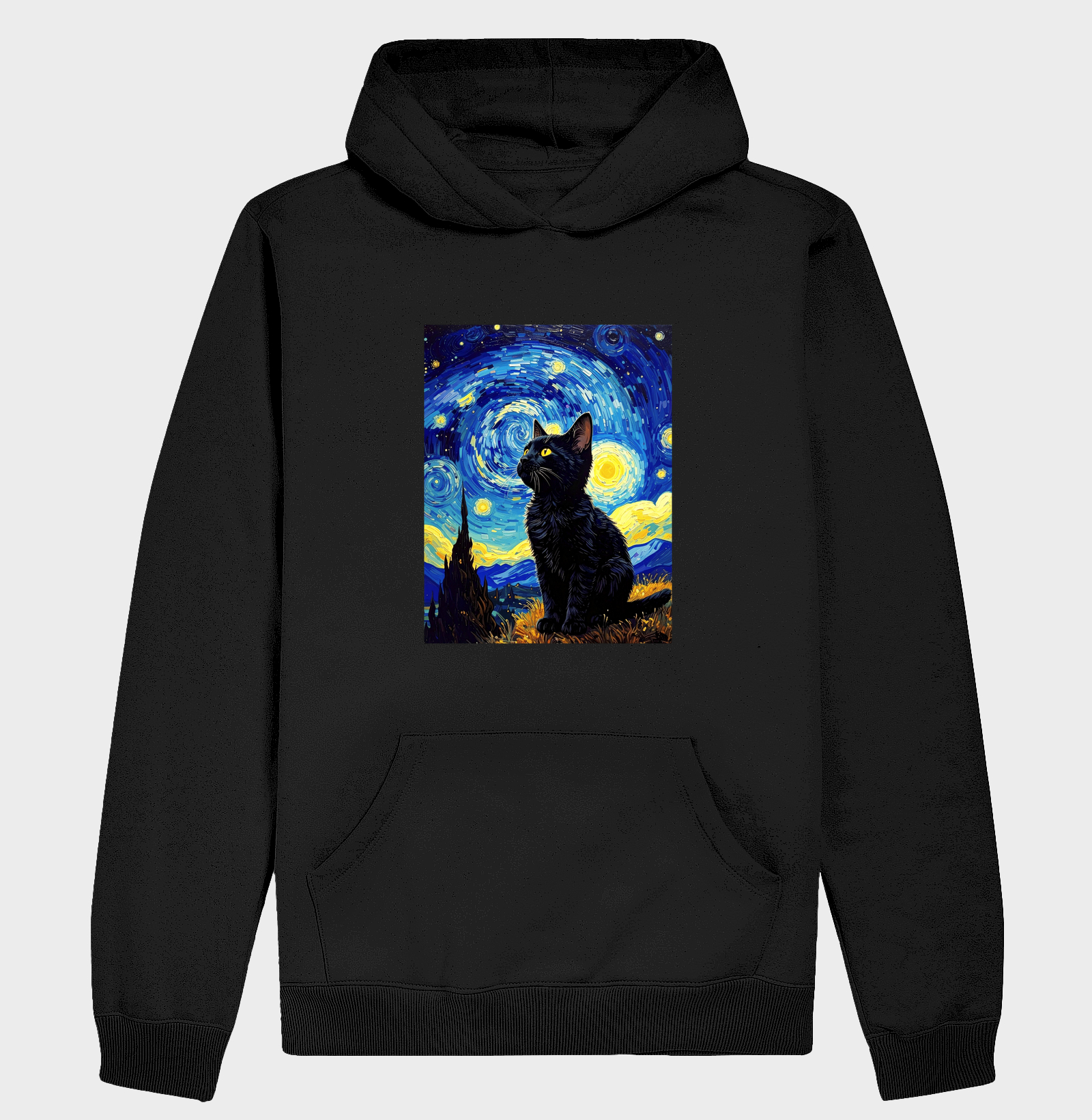 Gatinho e a Noite Estrelada Van Gogh