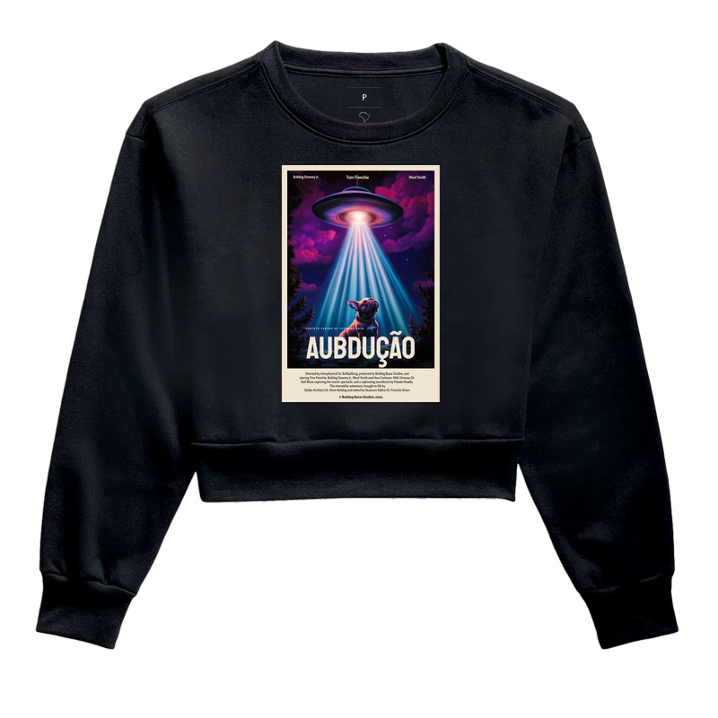 Moletom Cropped Bulldog Frances "Aubdução"