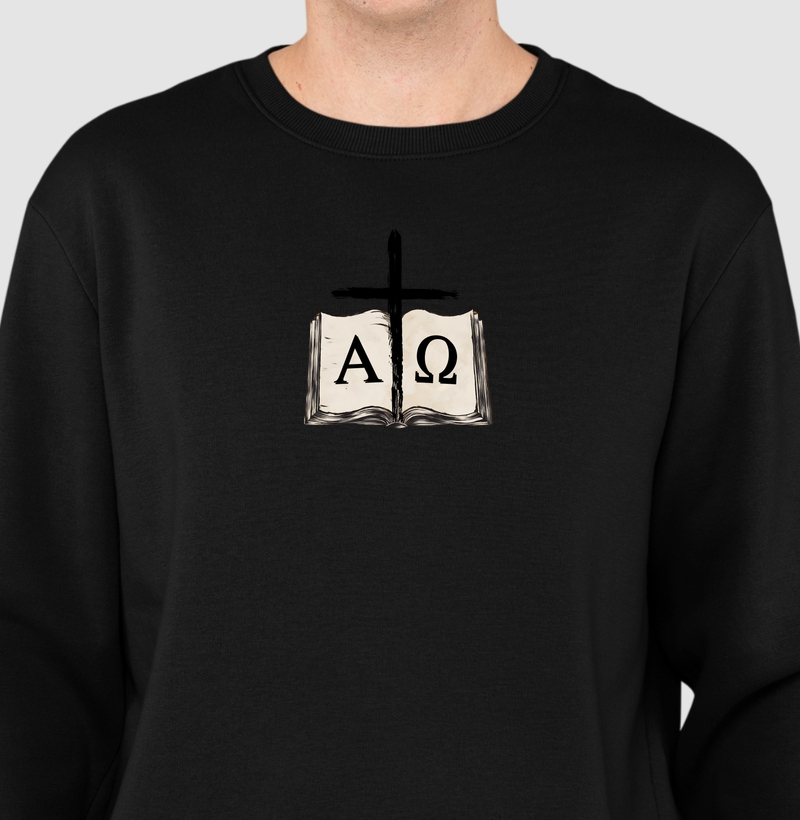 Moletom suéter Alfa e Ômega